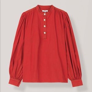 Ganni red denim shirt